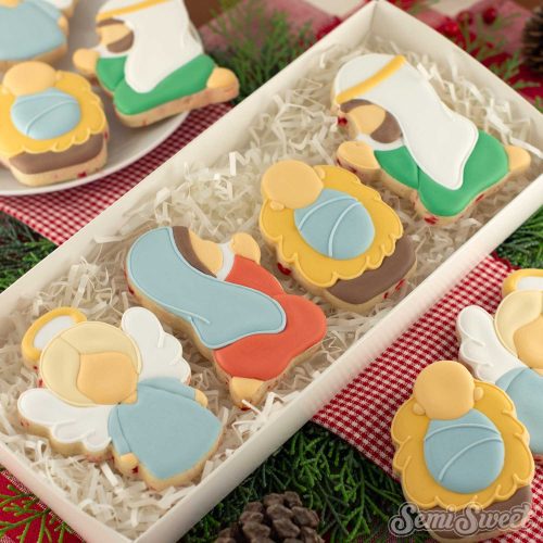 nativity cookie set square box