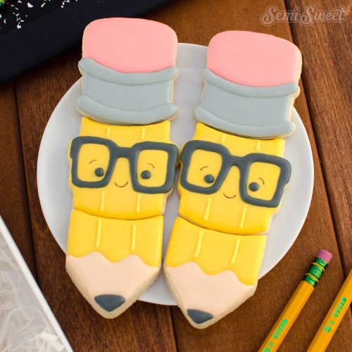 nerdy pencil cookies square