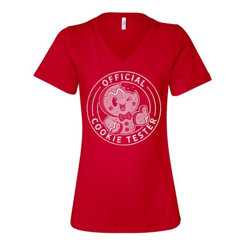 official cookie tester vneck red