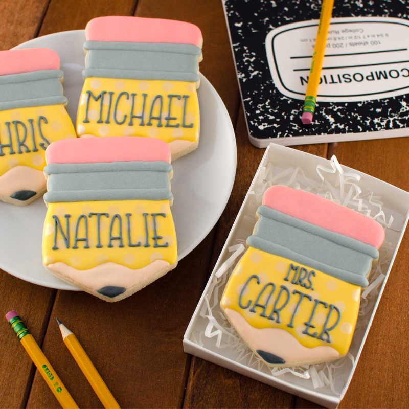 pencil plaque cookie square