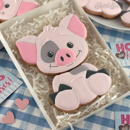 pig cookie set square