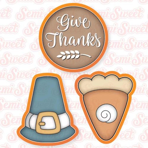 pilgrim hat and pie cookie platter