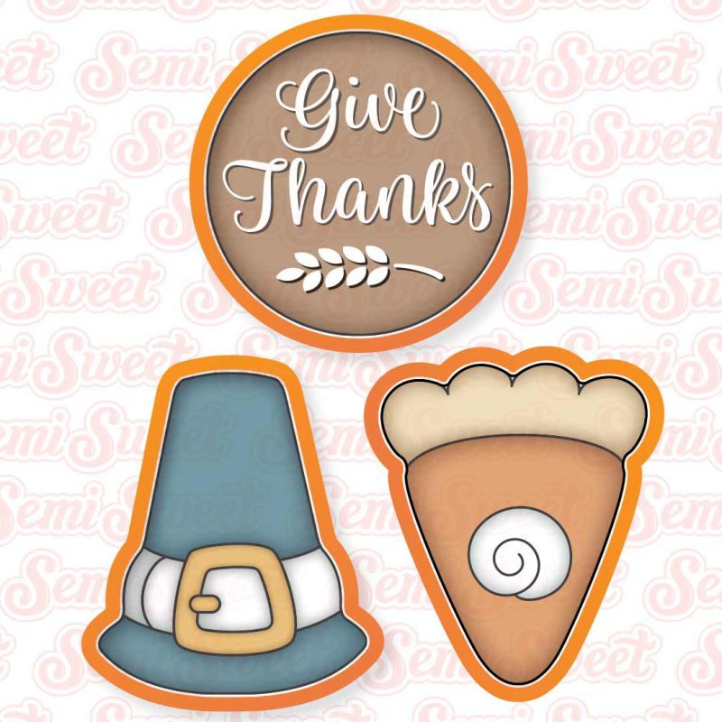 pilgrim hat and pie cookie platter