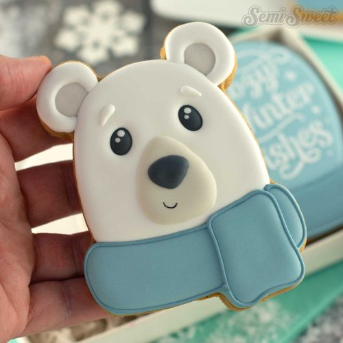 polar bear cookies closeup square