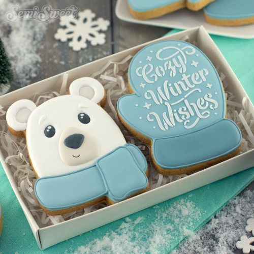 polar bear cookies square