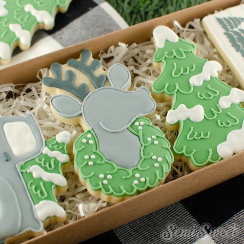 reindeer wreath cookies square