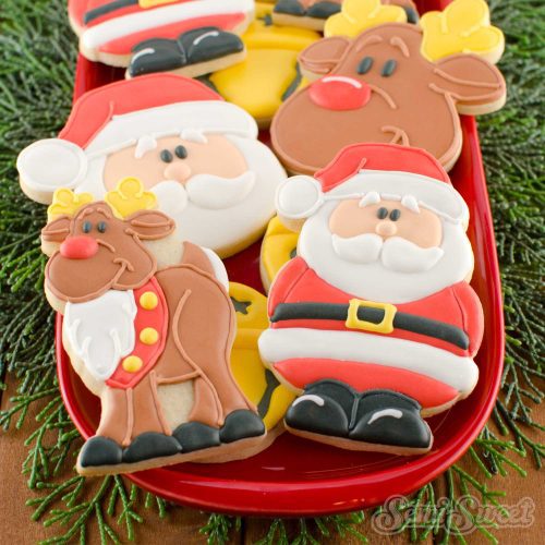 santa claus cookies platter square