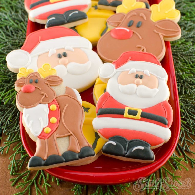 santa claus cookies platter square