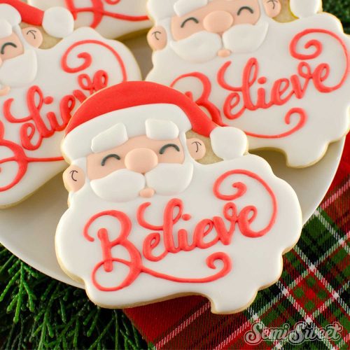 santa beard plaque cookies square