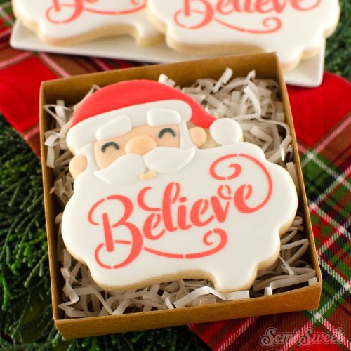 santa beard plaque cookies stencil