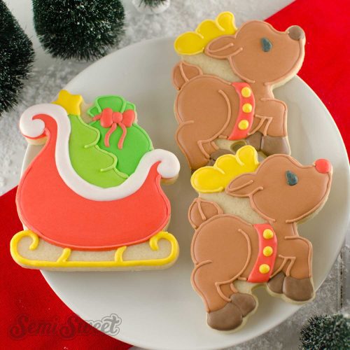 santa sleigh cookies square