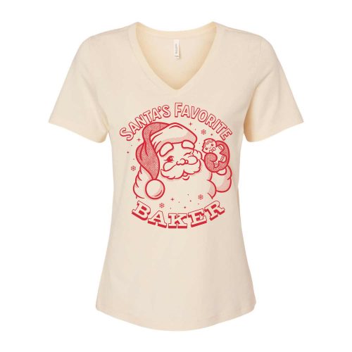 santas favorite baker natural vneck