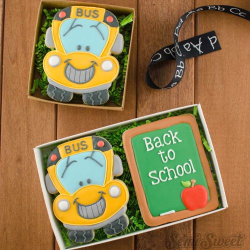 school bus cookies package