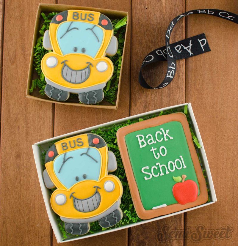 school bus cookies package