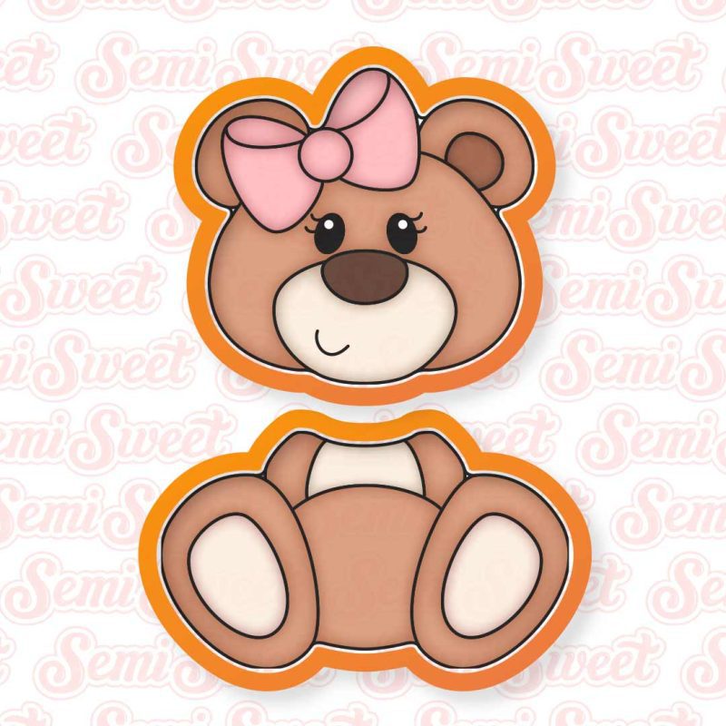 sitting bear girl 2pc