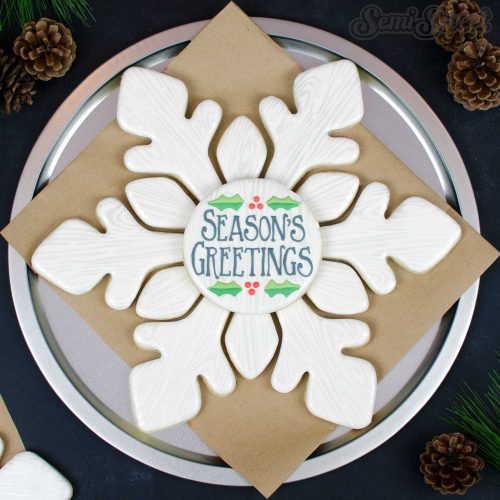 snowflake cookie platter square