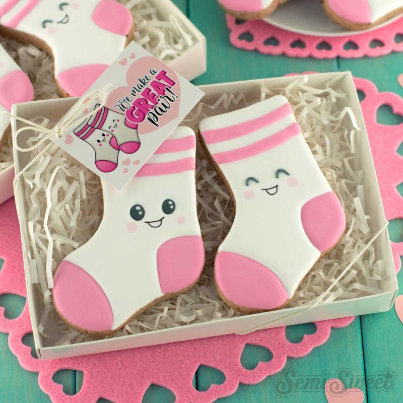 sock pair cookies square