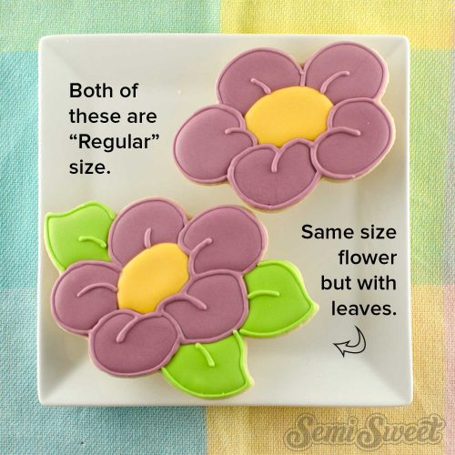 spring daisy flower cookie sizes