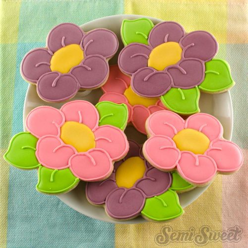 spring daisy flower cookies