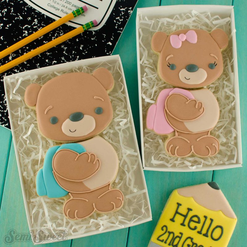 teddy bear backpack cookies sets