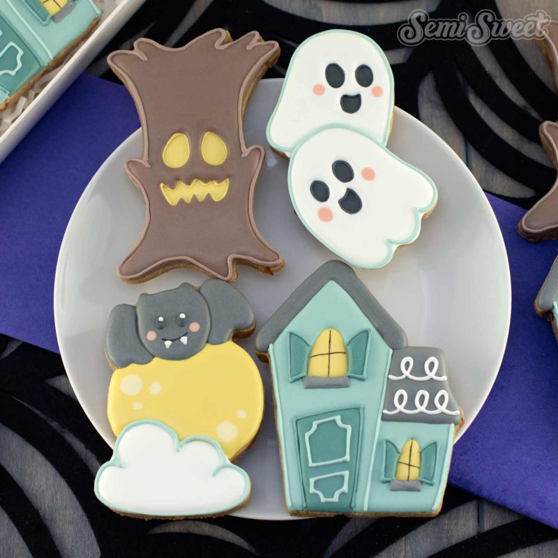 thin haunted house cookie plate shop