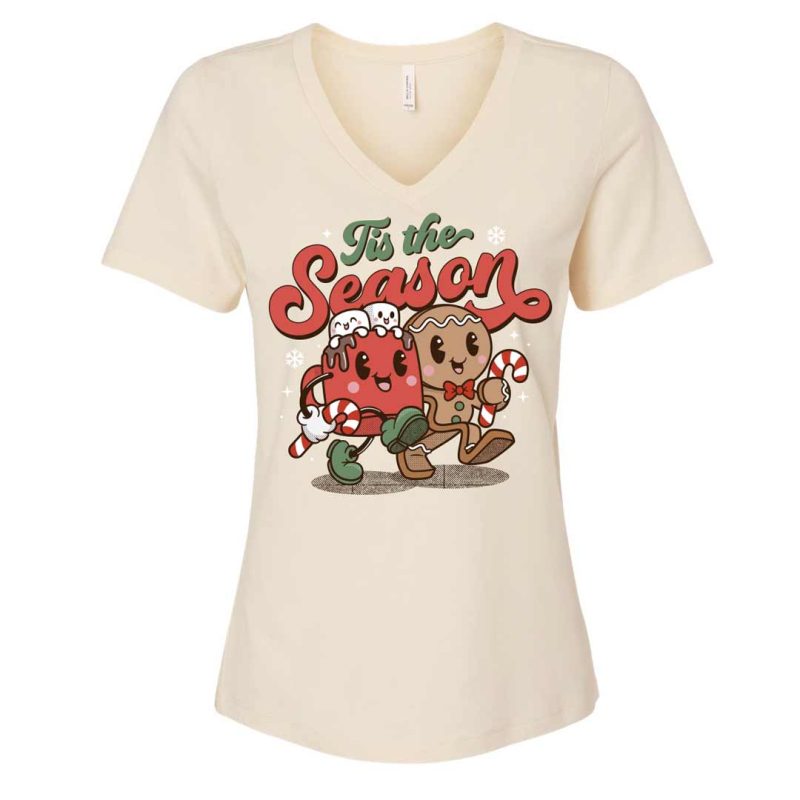 tis the season cocoa mug ginger vneck natural