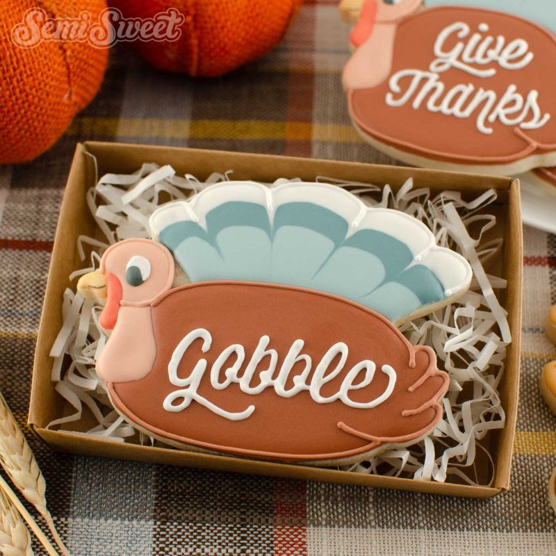 turkey plaque cookies square