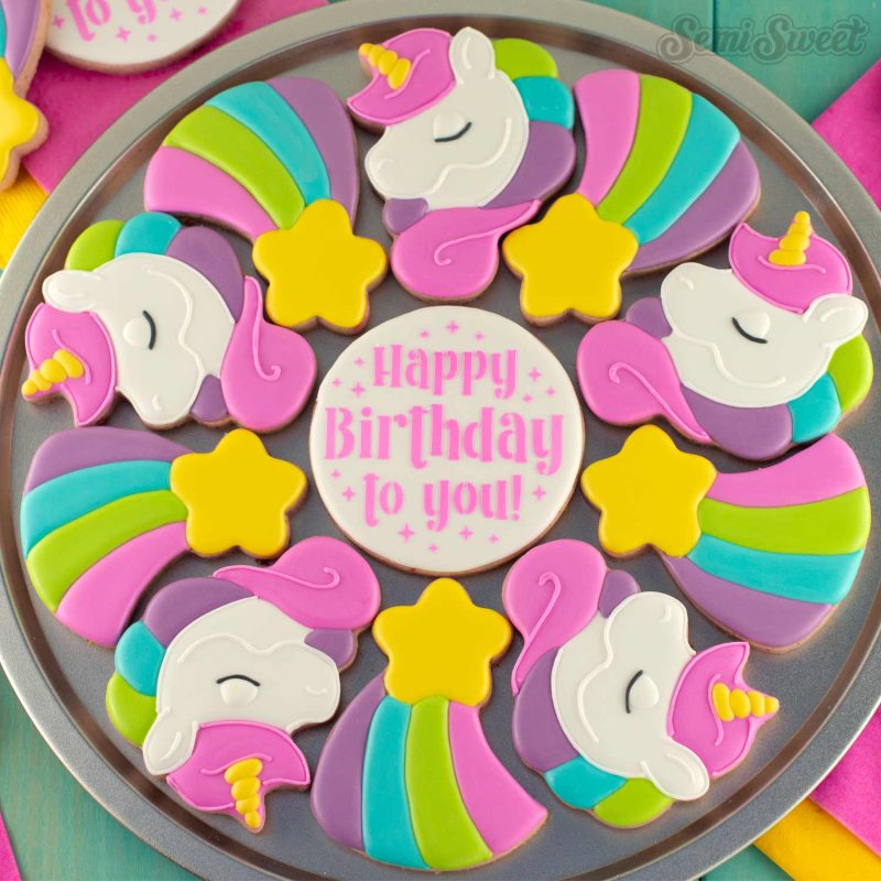 unicorn cookie platter square