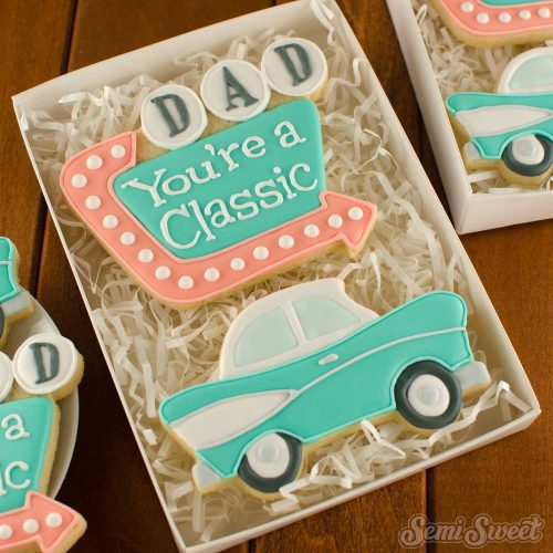 vintage car cookies box