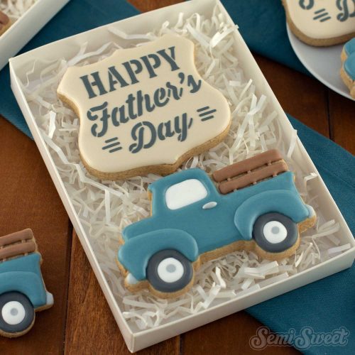 vintage truck cookie square