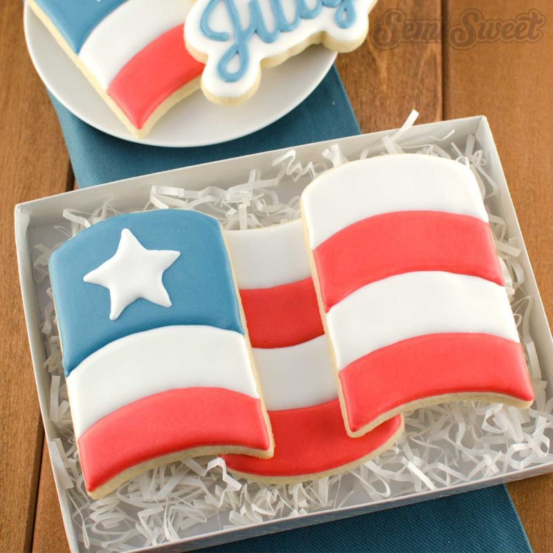 wavy flag cookie square