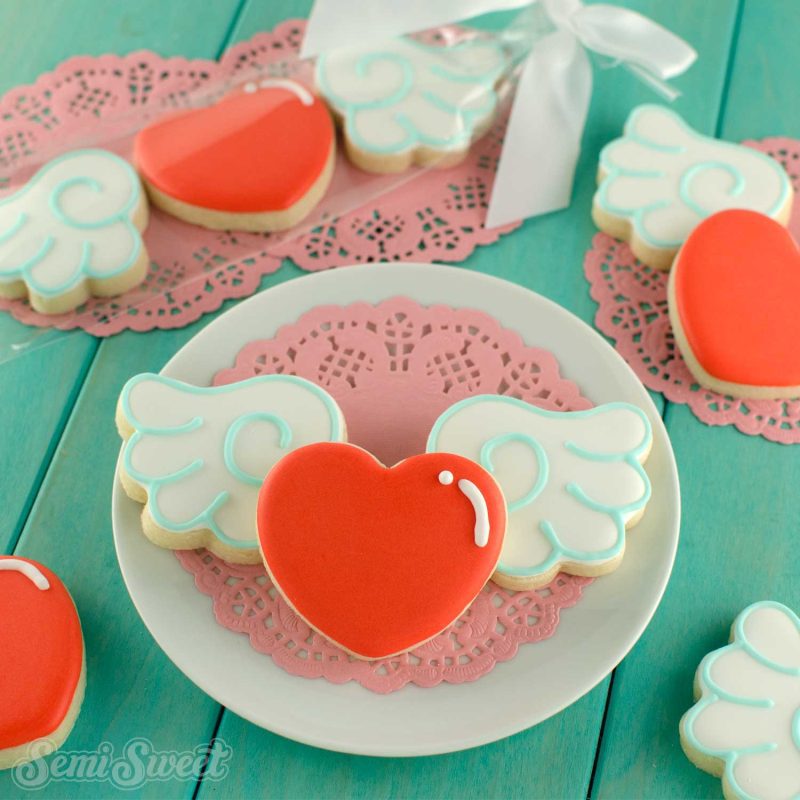 winged heart mini cookie set